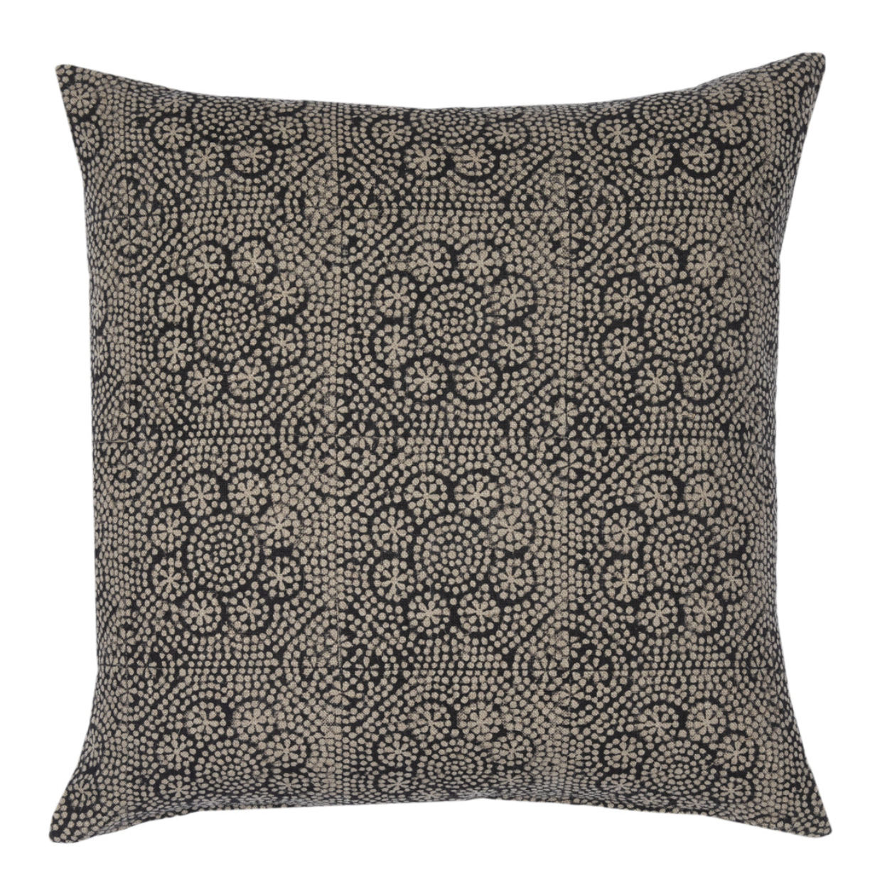 Floral Pillow Cover in Noir