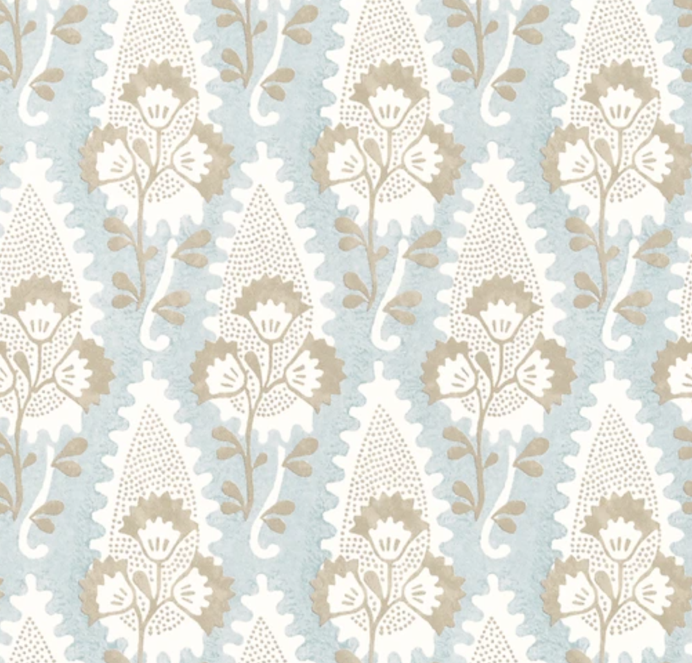 Cornwall Floral Pillow Cover in Spa Blue, Thibaut Pillows