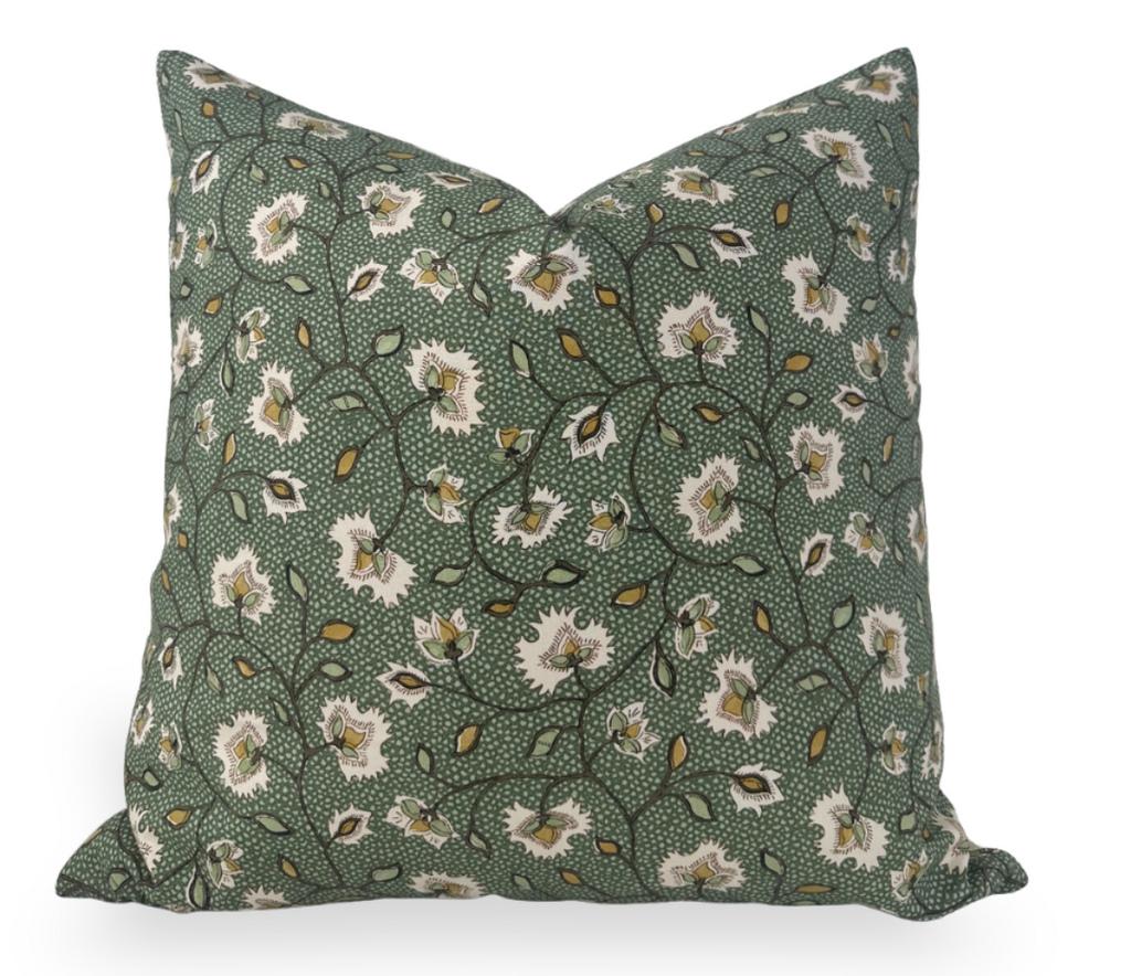 Chelsea Pillow Cover in Emerald, Thibaut Pillows