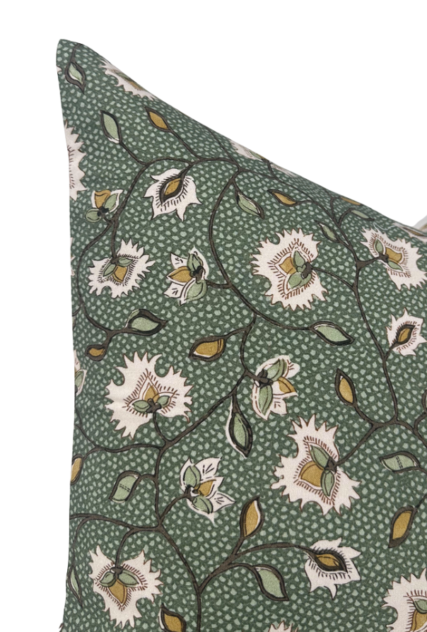 Chelsea Pillow Cover in Emerald, Thibaut Pillows