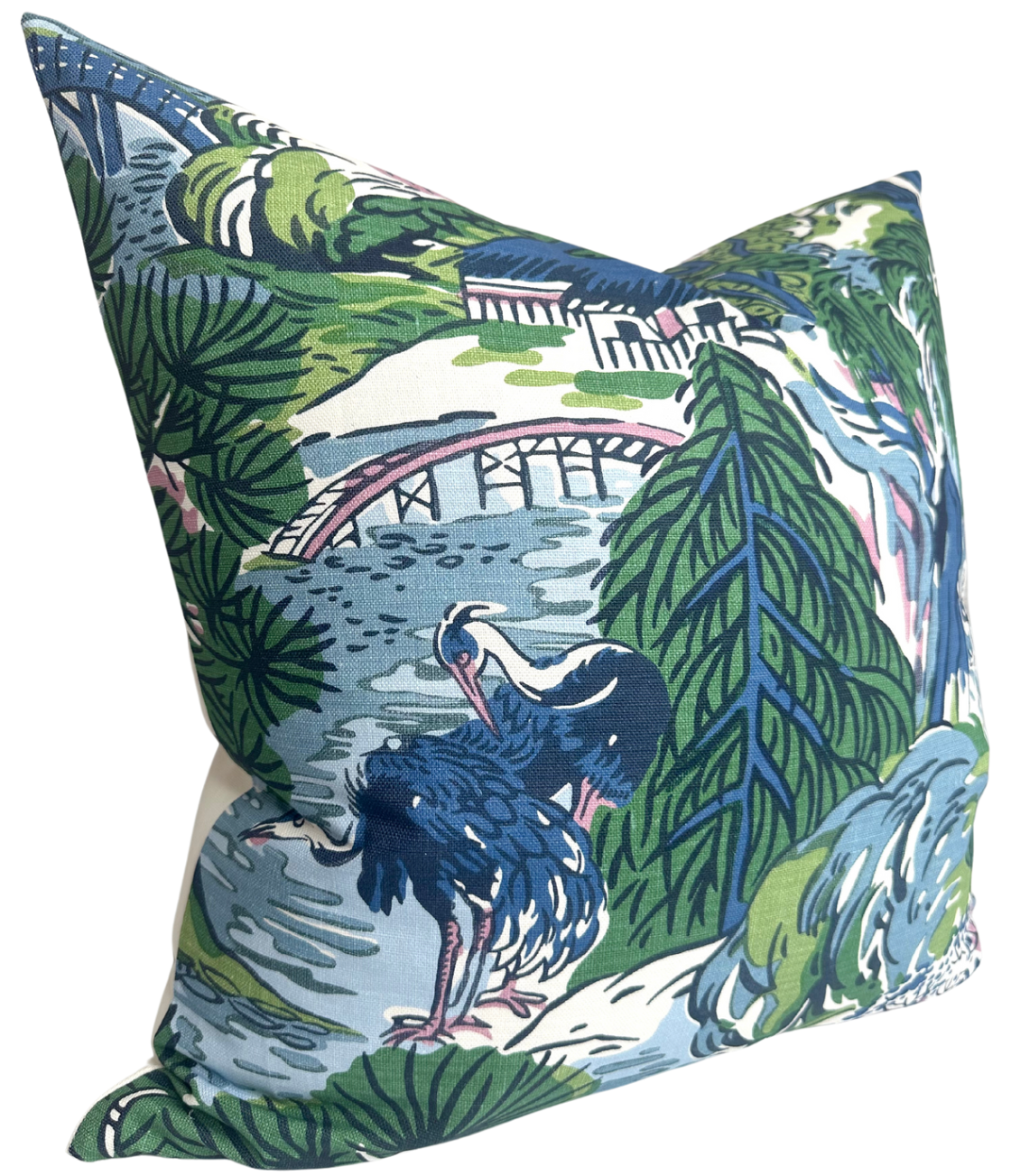 Pagoda Pillow Cover in Blue, Thibaut Pillows