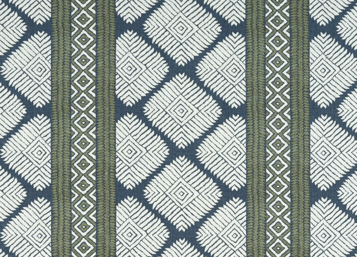 Austin Pillow Cover in Bluestone + Green, Thibaut Pillows
