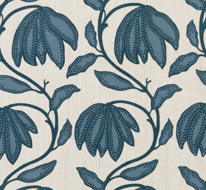 Desert Floral Pillow Cover in Mineral Blue, Thibaut Pillows