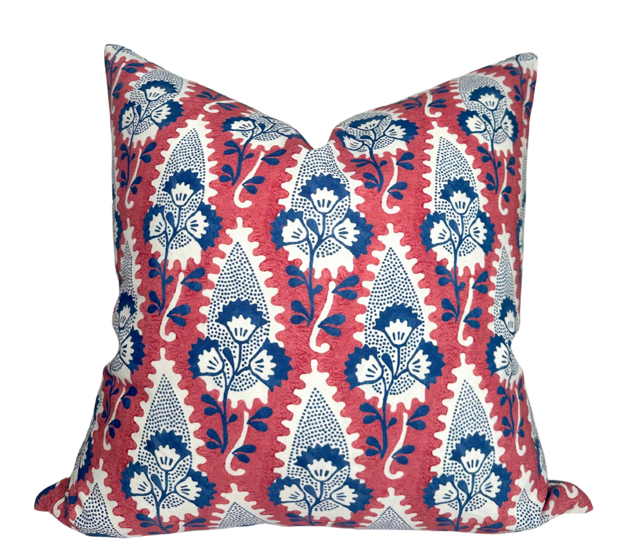 Cornwall Floral Pillow Cover in Red, Thibaut Pillows