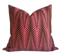 Chevron Velvet Pillow Cover in Fuchsia + Brown