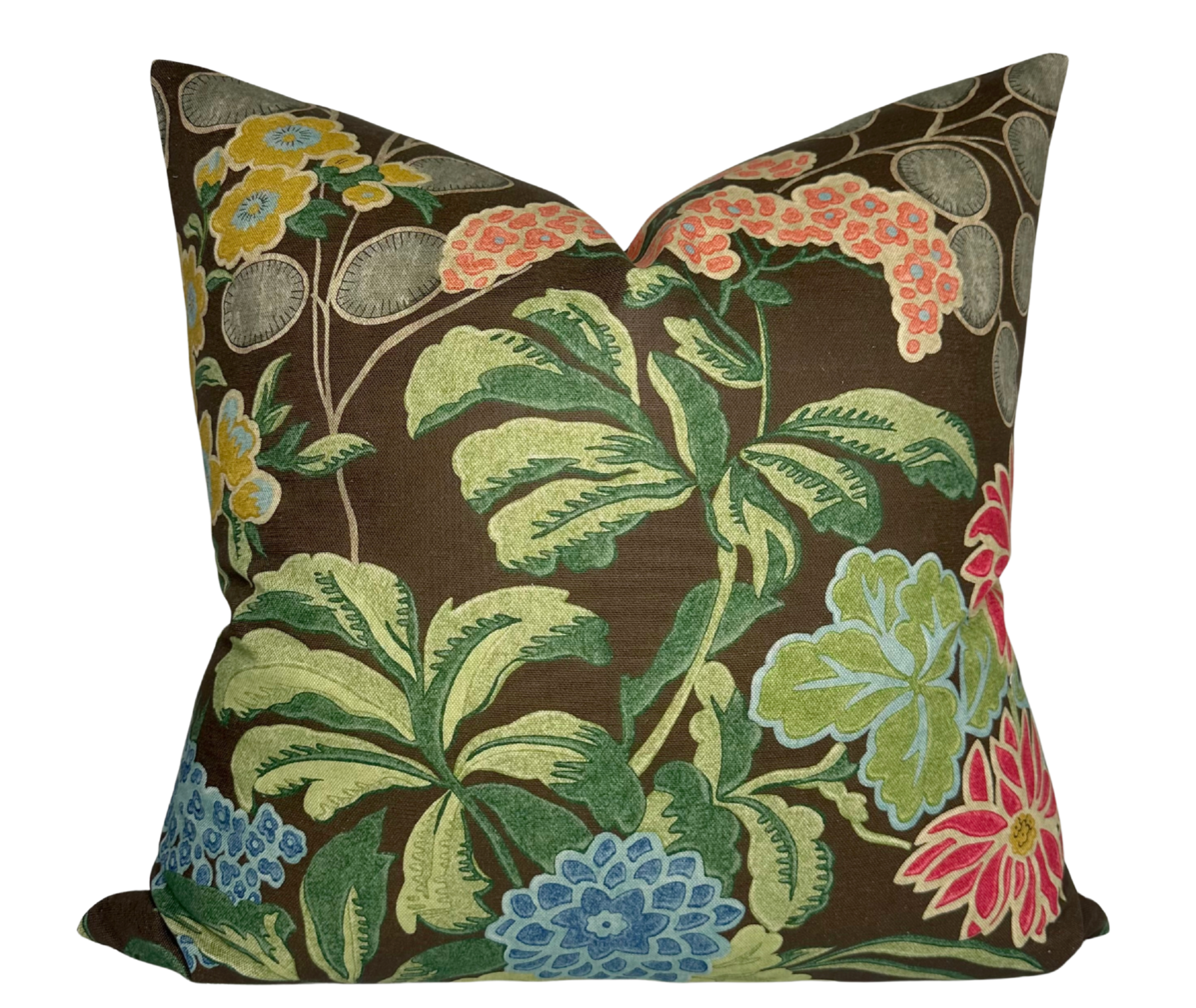 Meadow Floral Pillow Cover in Brown, Thibaut Pillows