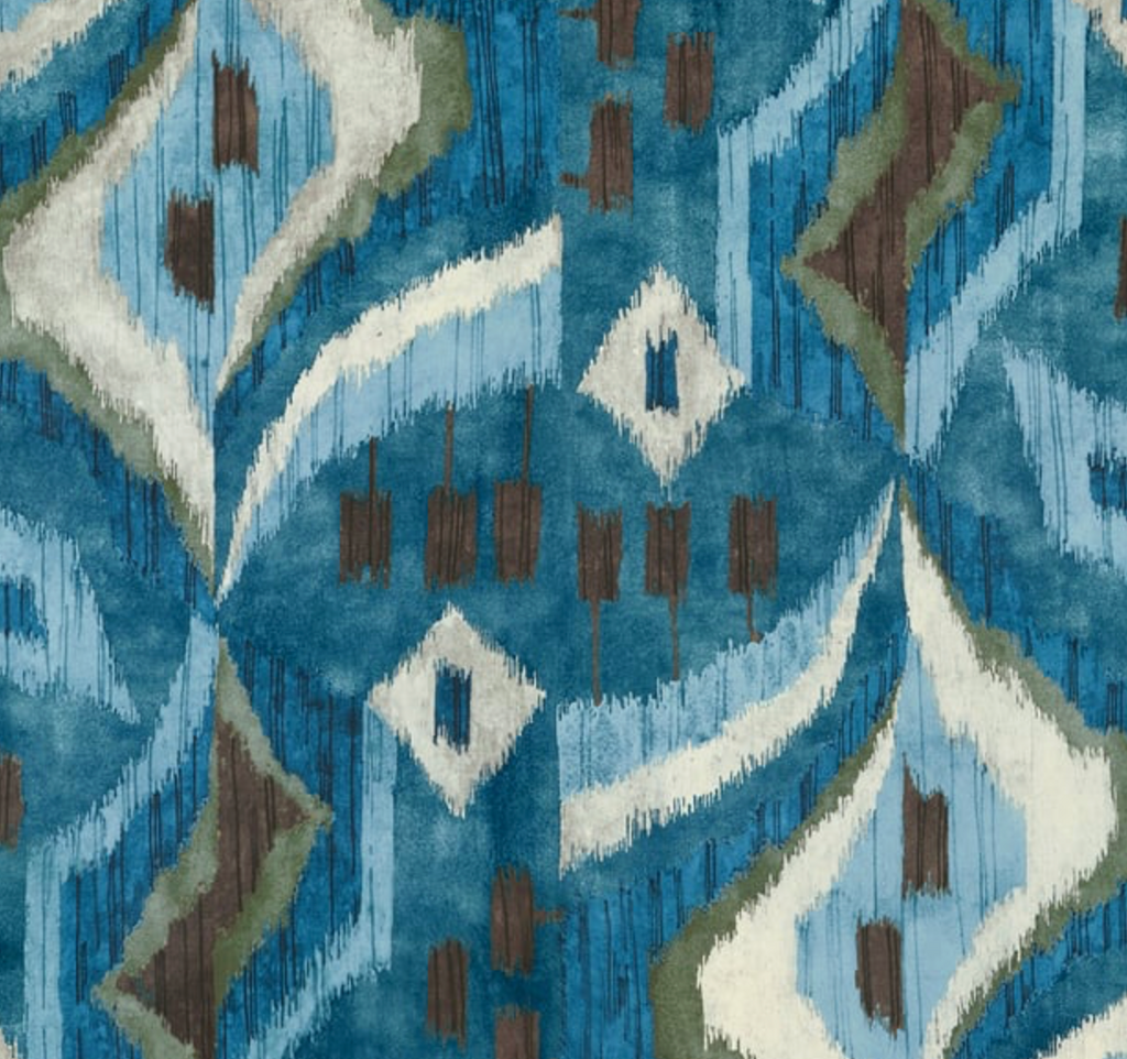 Artesian Velvet Pillow Cover in Mineral Blue, Thibaut Pillows