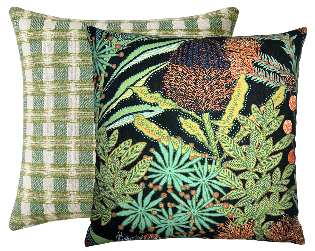 Protea Performance Pillow Cover in Black, Thibaut Pillows