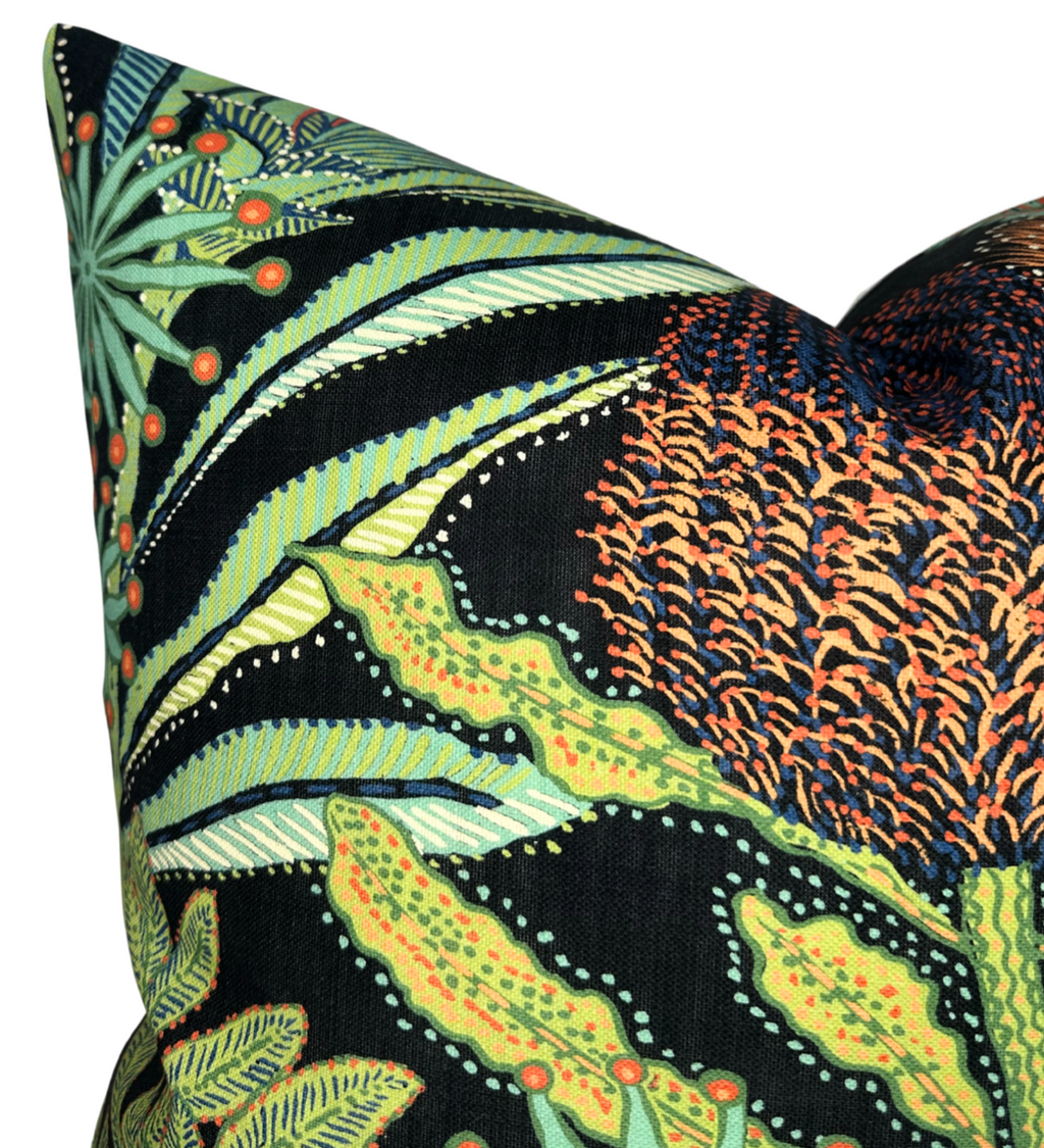 Protea Performance Pillow Cover in Black, Thibaut Pillows