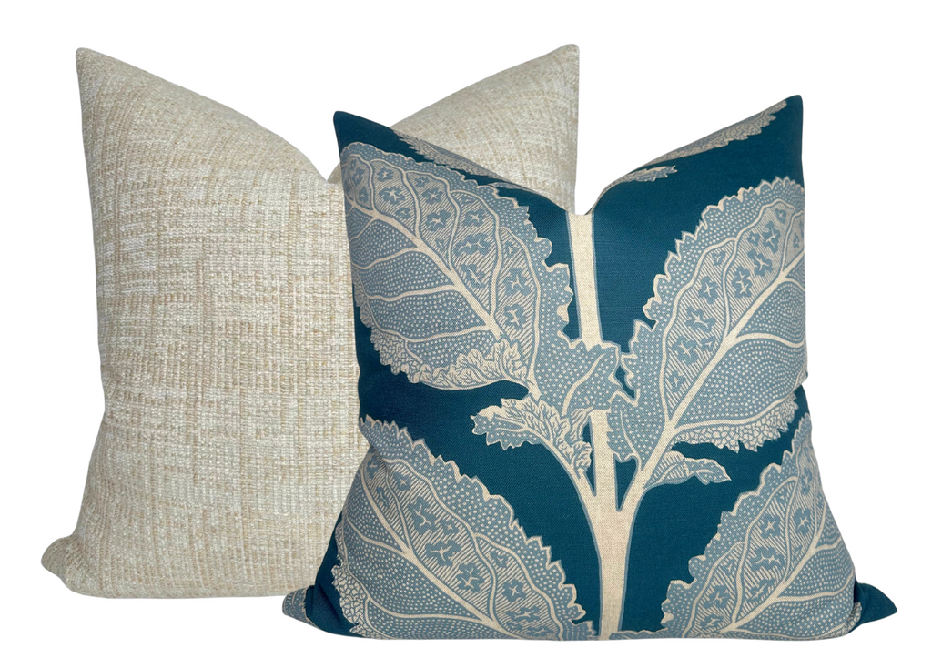 Lacinato Pillow Cover in Mineral Blue, Thibaut Pillows