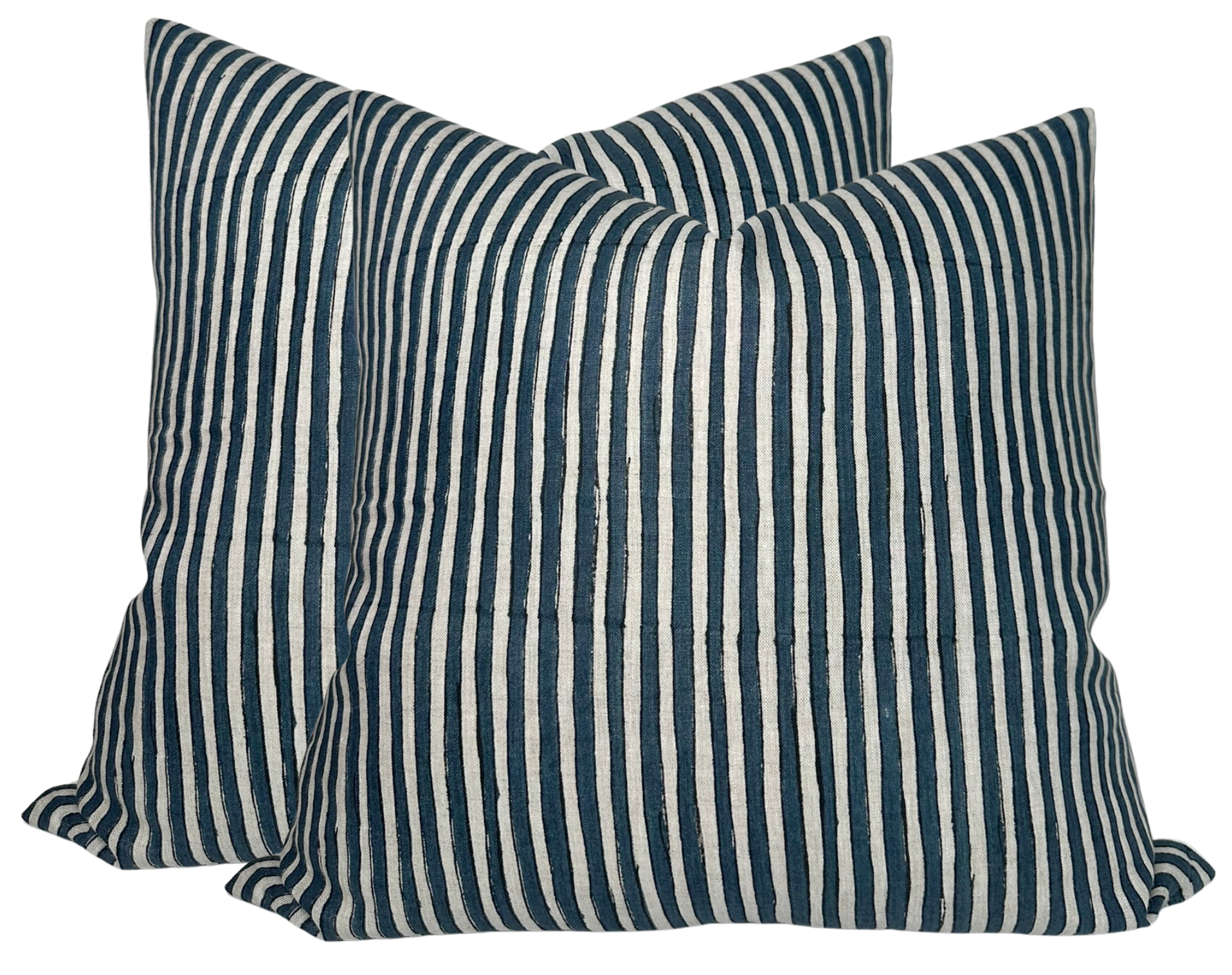 Ticking Pillow Cover in Indian Teal, Walter G Textiles