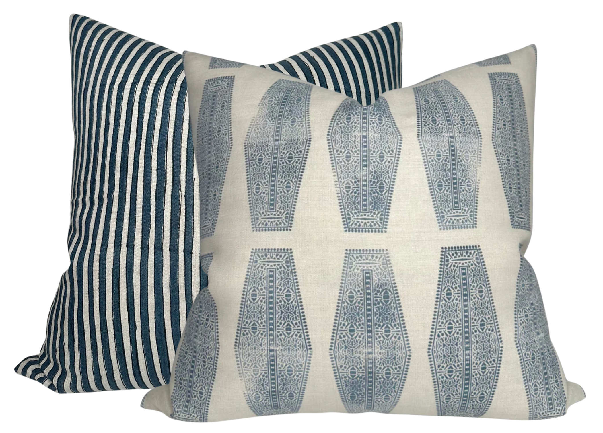 Ticking Pillow Cover in Indian Teal, Walter G Textiles