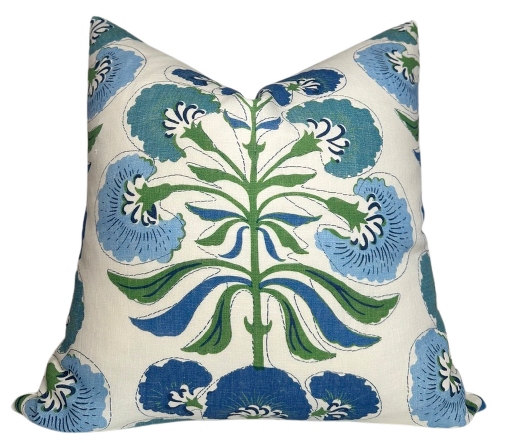 Tybee Tree Pillow Cover in Blue + Green, Thibaut Pillows