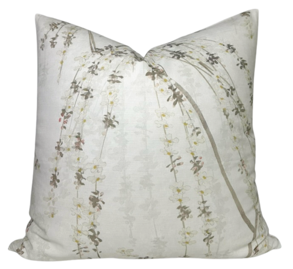 Weeping Blossom Pillow Cover in Beige, Thibaut Pillows