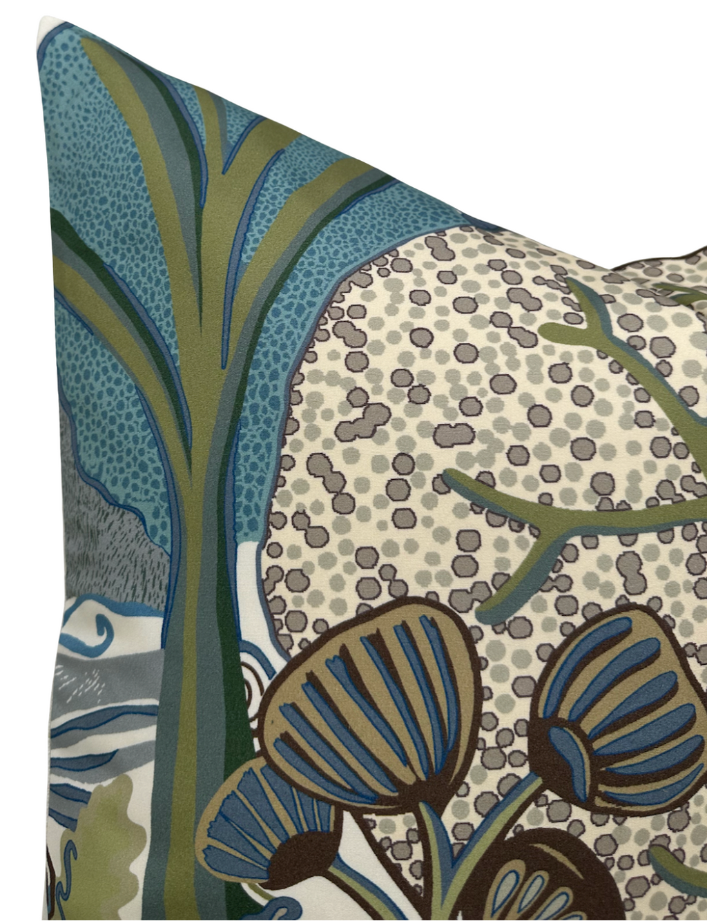 Albero Pillow Cover in Sage and Beige, Thibaut Pillows
