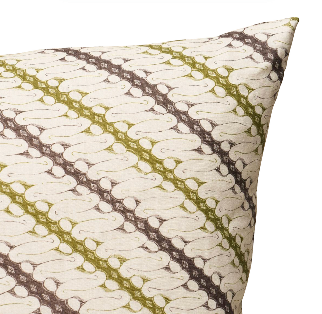 Ronnie Pillow Cover in Green, Schumacher Textiles