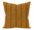 Chevron Print Mudcloth Pillow Cover in Brown
