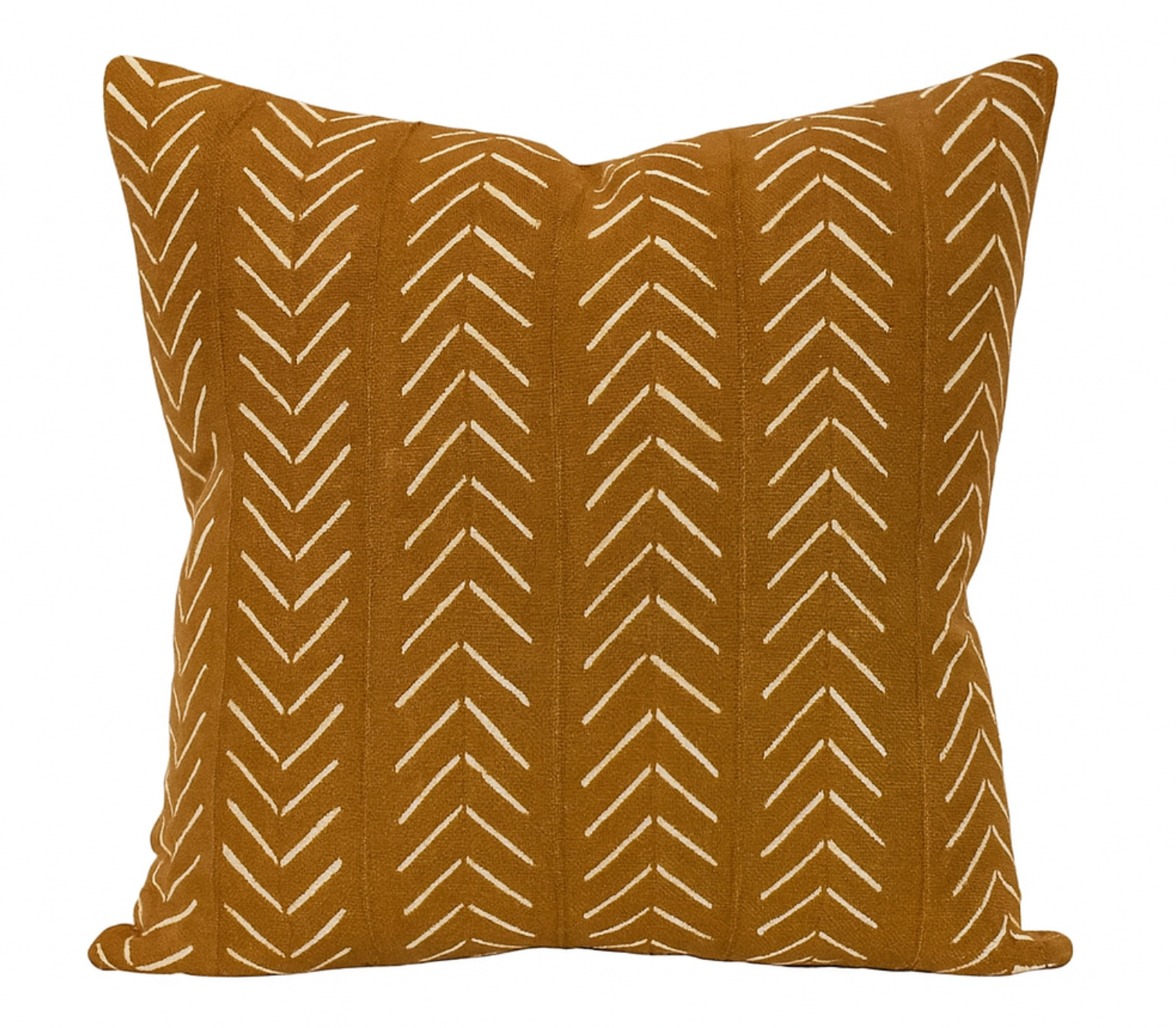 Chevron Print Mudcloth Pillow Cover in Brown