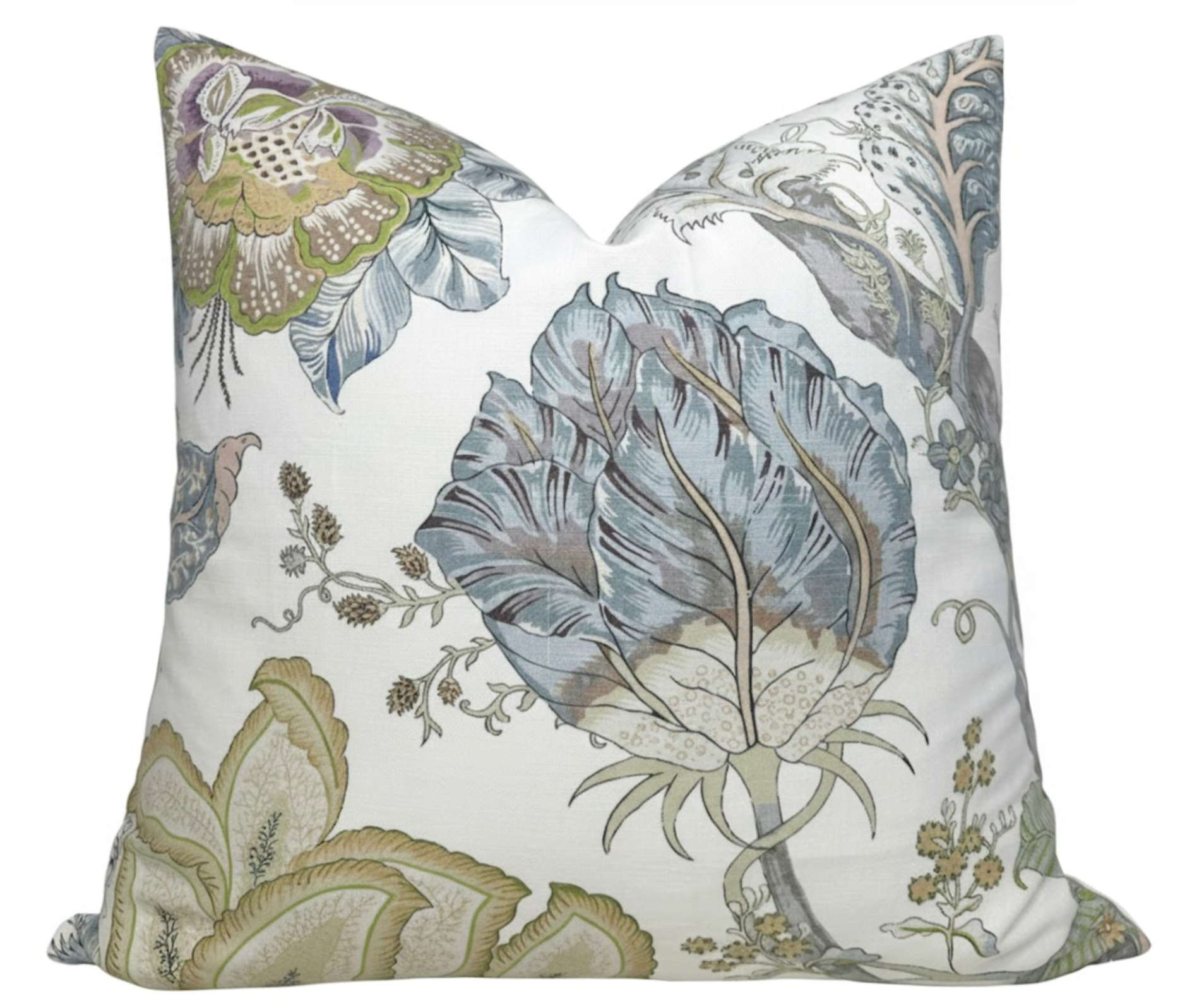 Kalamkari Pillow Cover in Aqua, Thibaut Pillows