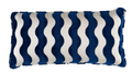 Wave Velvet Pillow Cover in Navy Blue, Schumacher Textiles