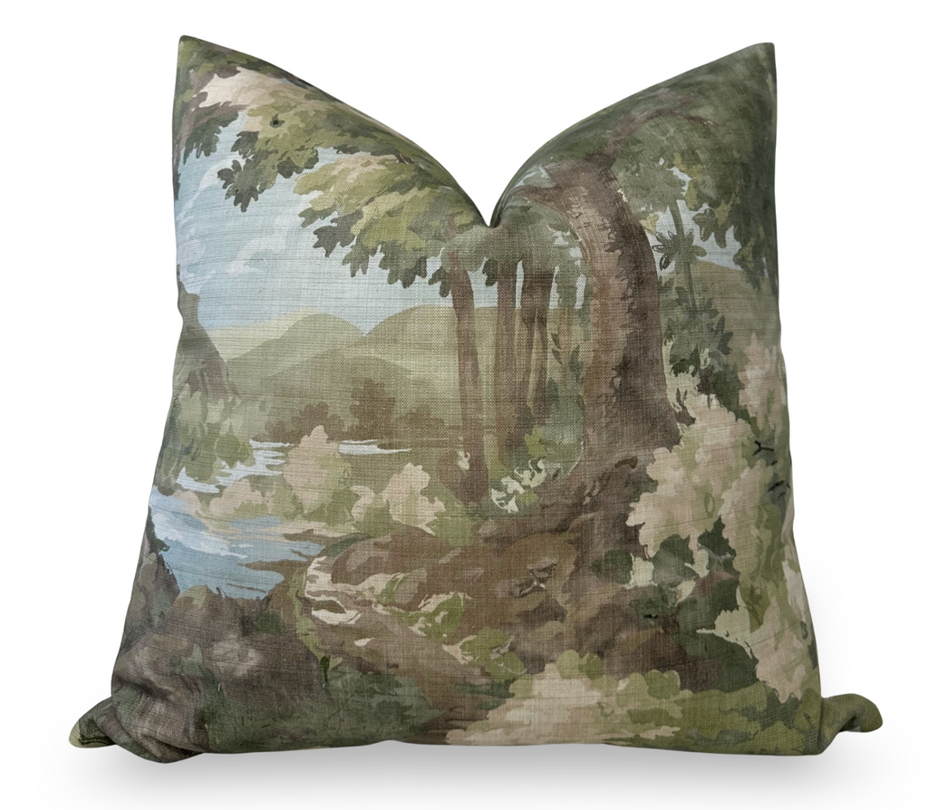 Woodland Clearing Pillow Cover in Green, Thibaut Pillows