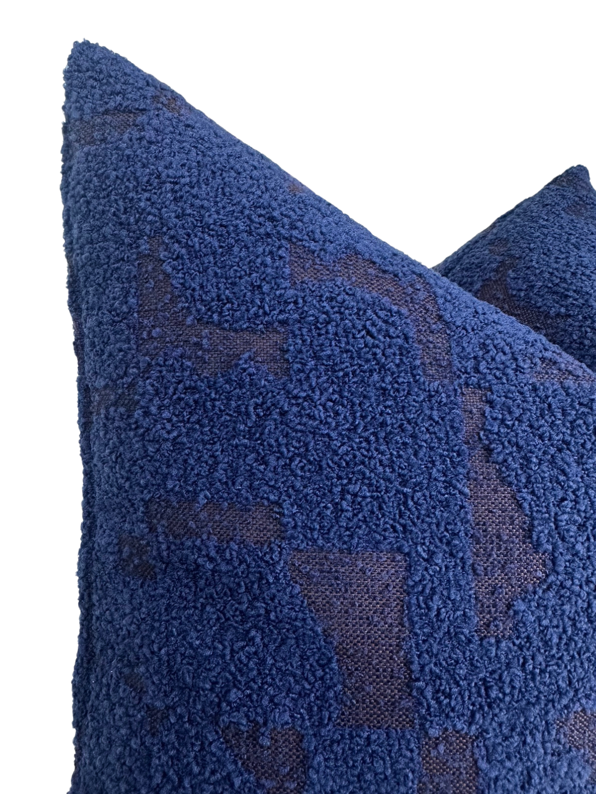 Midnight Mosaic Boucle Pillow Cover in Blue