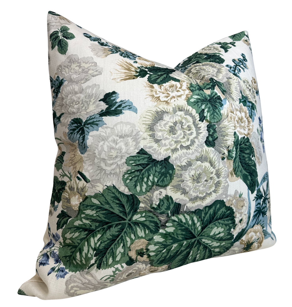 Hidcote Floral Pillow Cover in Ivory Green, Thibaut Pillows