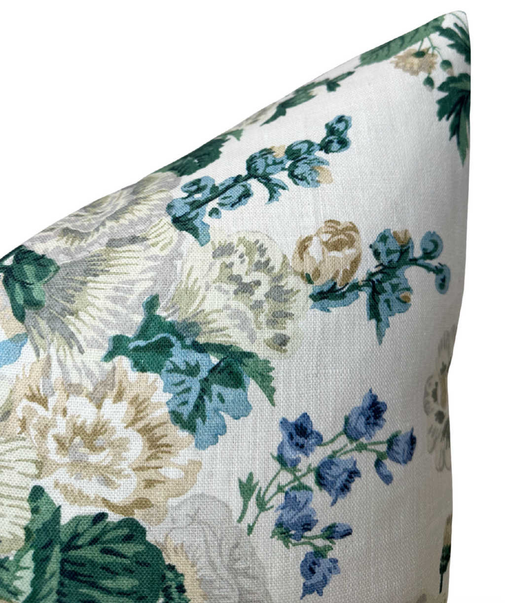 Hidcote Floral Pillow Cover in Ivory Green, Thibaut Pillows