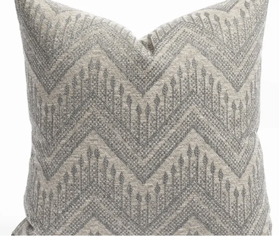 Mali Chevron Woven Pillow Cover in Slate