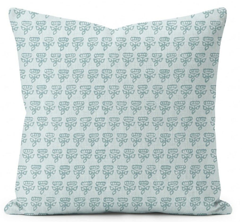 Mimi Floral Pillow Cover in Sky, Thibaut Pillows