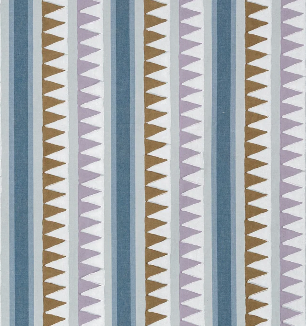 Lomita Striped Pillow Cover in Lavender and Blue, Thibaut Pillows