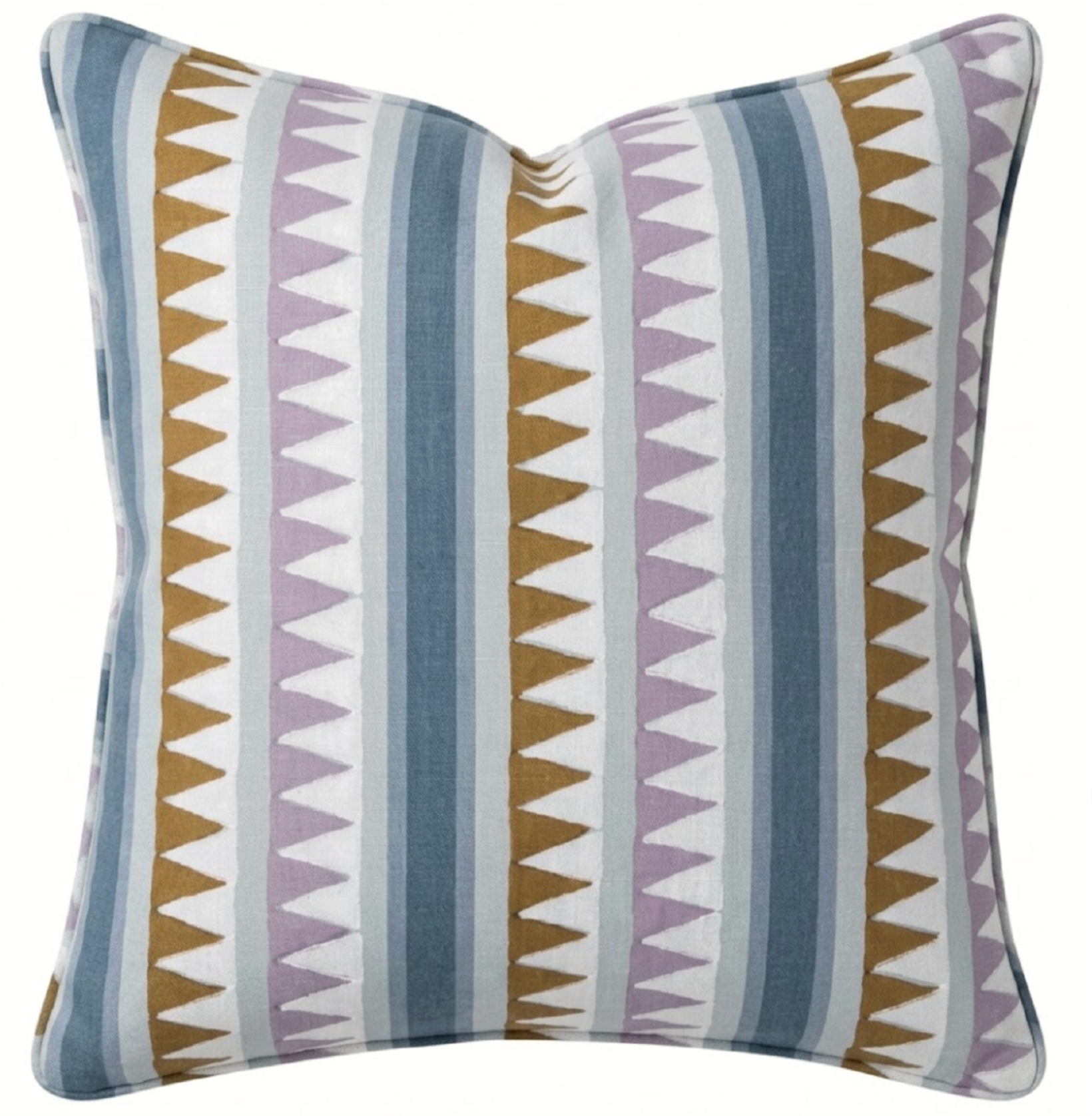 Lomita Striped Pillow Cover in Lavender and Blue, Thibaut Pillows