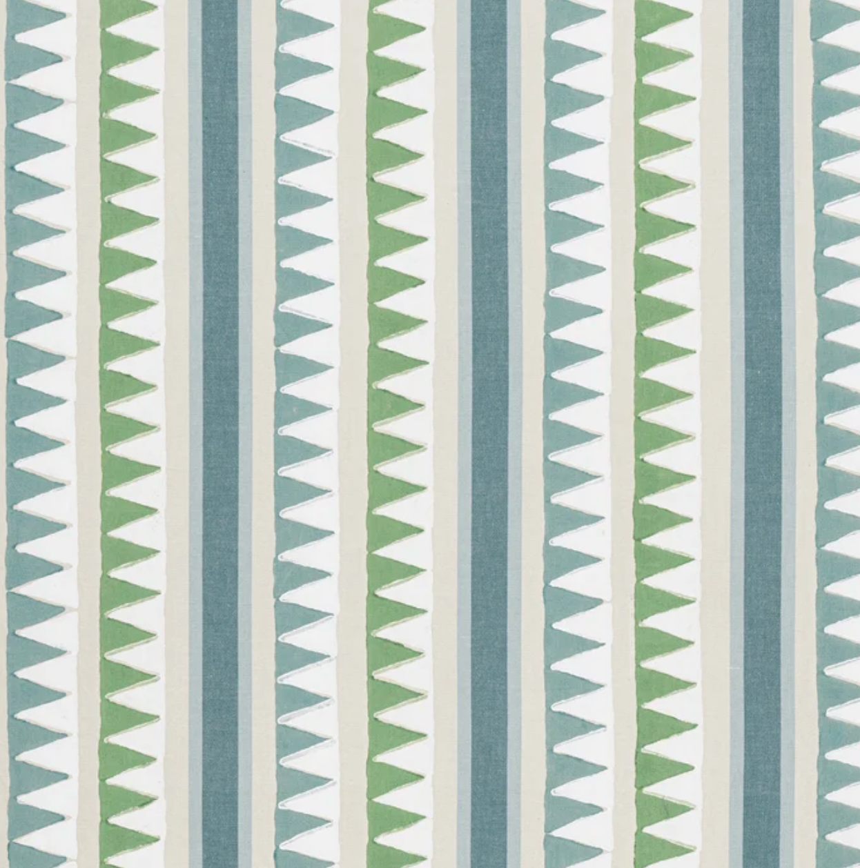 Lomita Striped Pillow Cover in Green and Blue, Thibaut Pillows