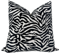 Zebra Noir Woven Pillow Cover
