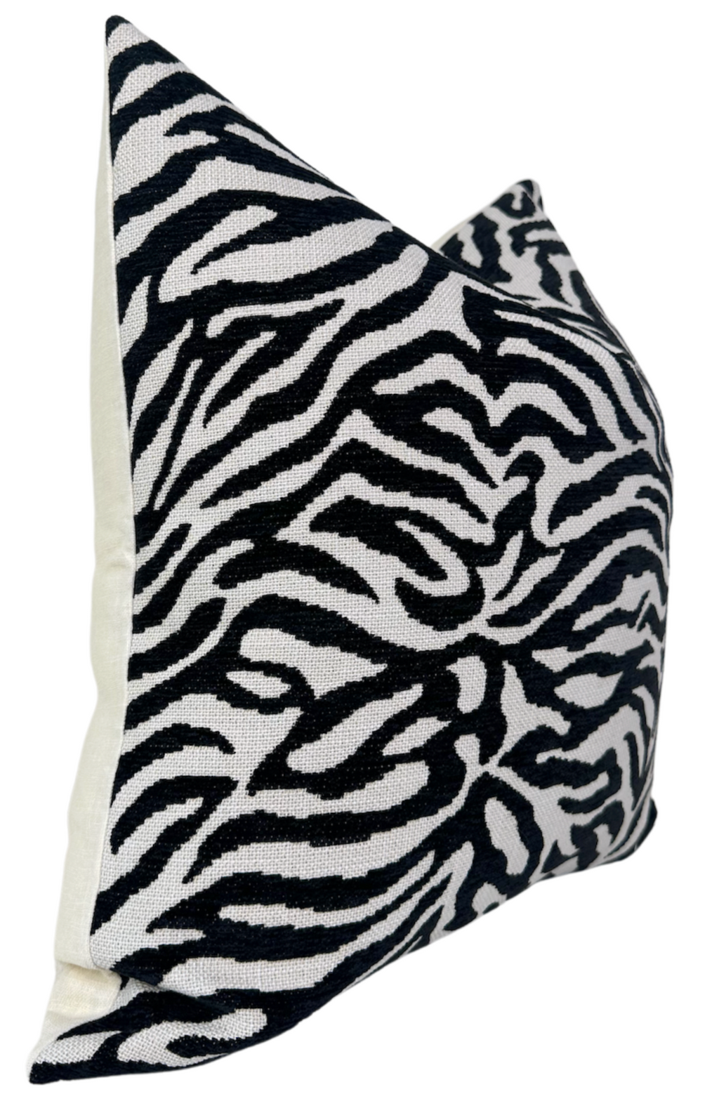 Zebra Noir Woven Pillow Cover