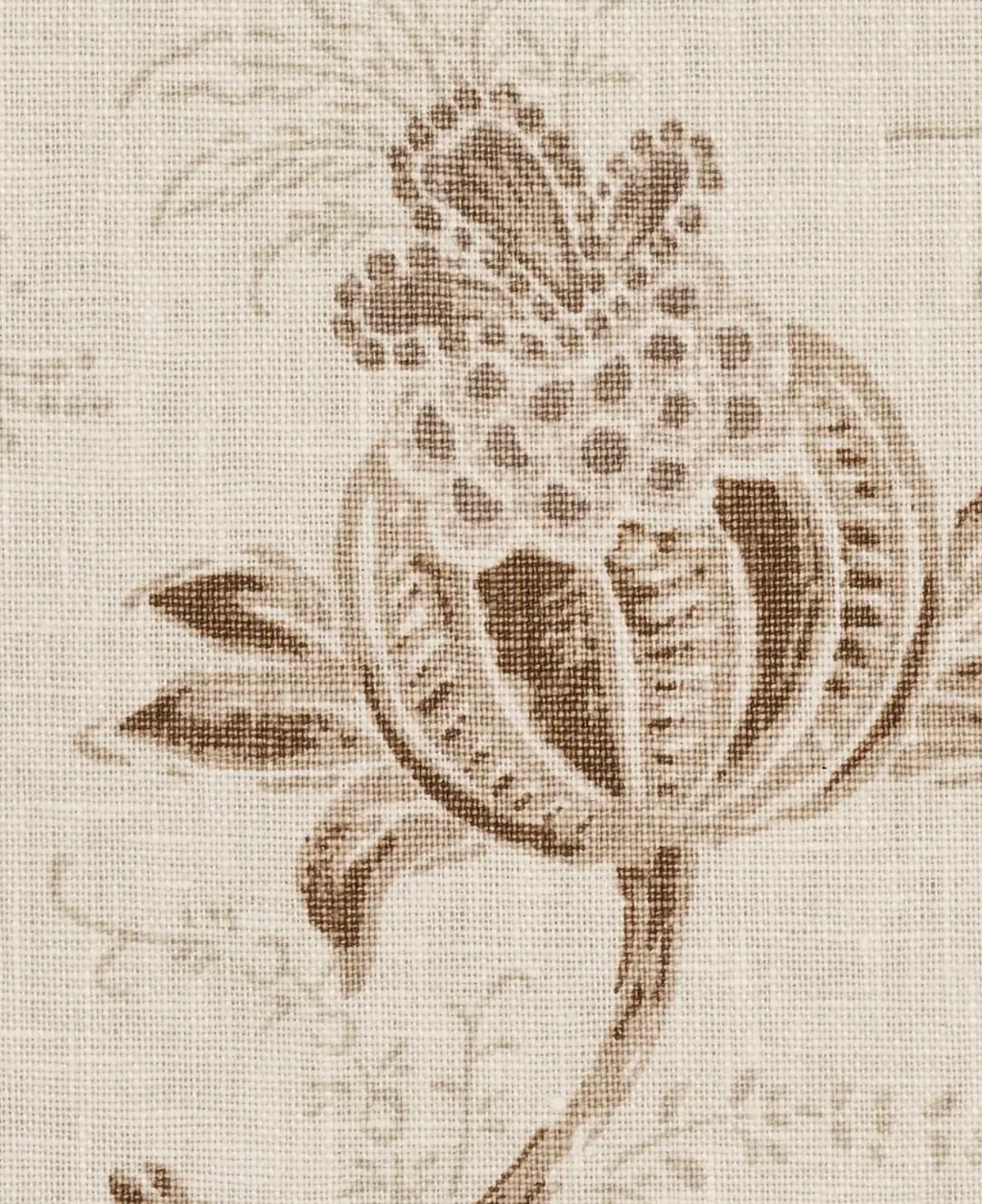 Chinoiserie Vine Pillow Cover in Neutral Brown, Schumacher Textiles