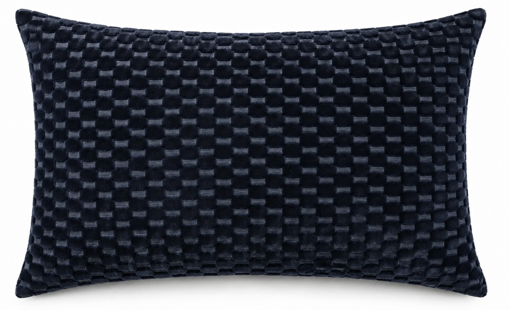 Marlow Cut Velvet Pillow Cover in Midnight
