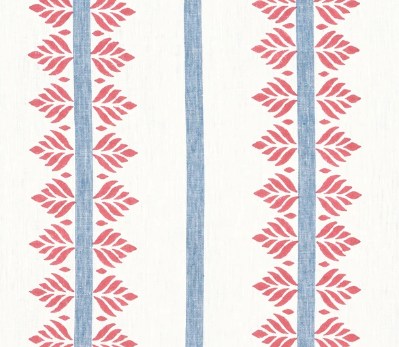 Fern Stripe Pillow Cover in Red and Blue, Thibaut Pillows