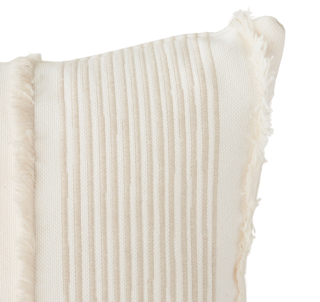 Billy Embroidered Pillow Cover in Natural, Indoor Outdoor Pillow - Schumacher Textiles