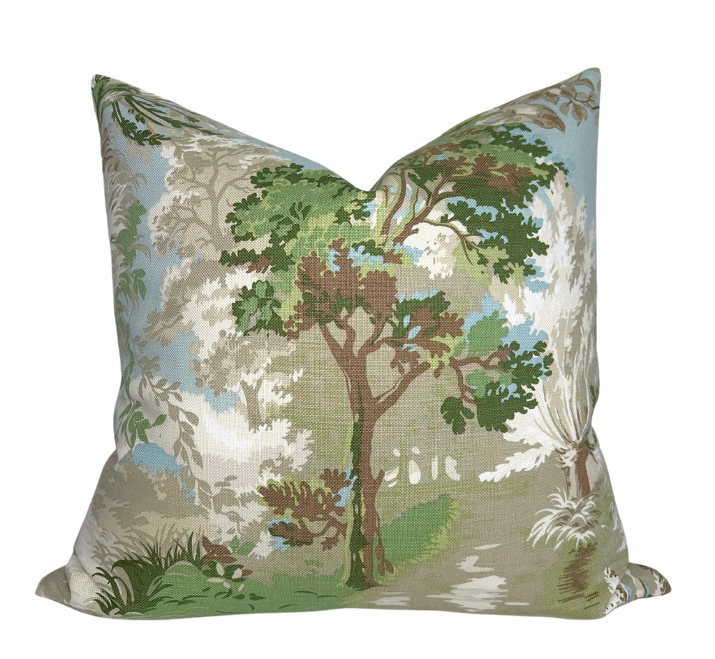 Lincoln Toile Pillow Cover in Green, Thibaut Pillows