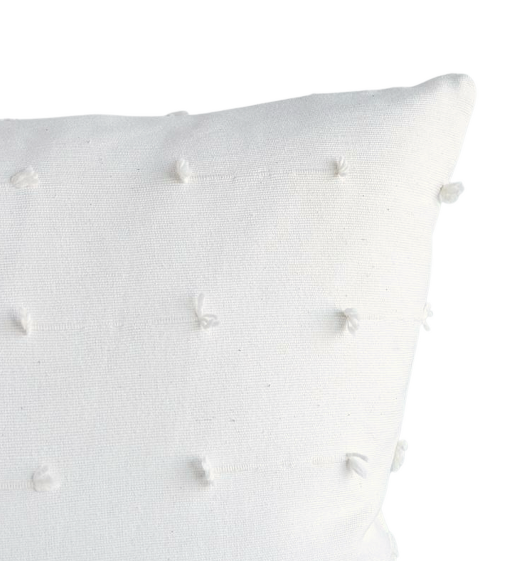 Teton Embroidered Pillow Cover in Snow, Schumacher Textiles