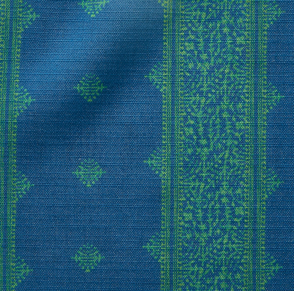Fez Pillow Cover in Green Indigo, Indoor Outdoor Pillow, Peter Dunham Textiles
