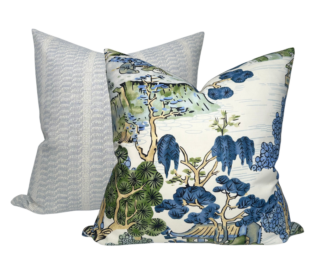 Pilar Pillow Cover in Bluebell, Susan Connor Textiles