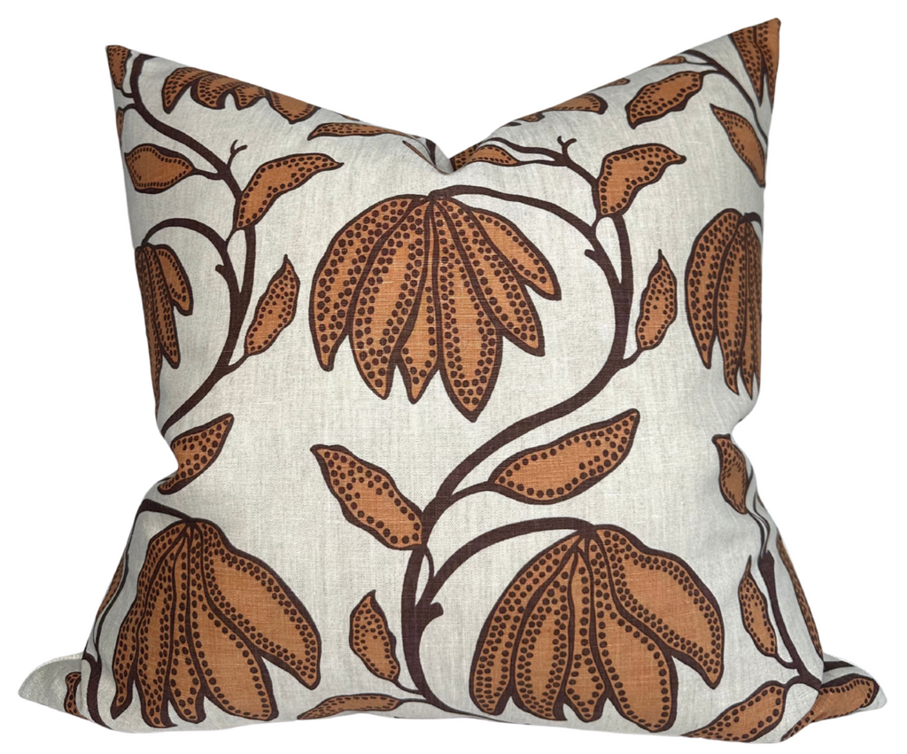 Desert Floral Pillow Cover in Ochre, Thibaut Pillows