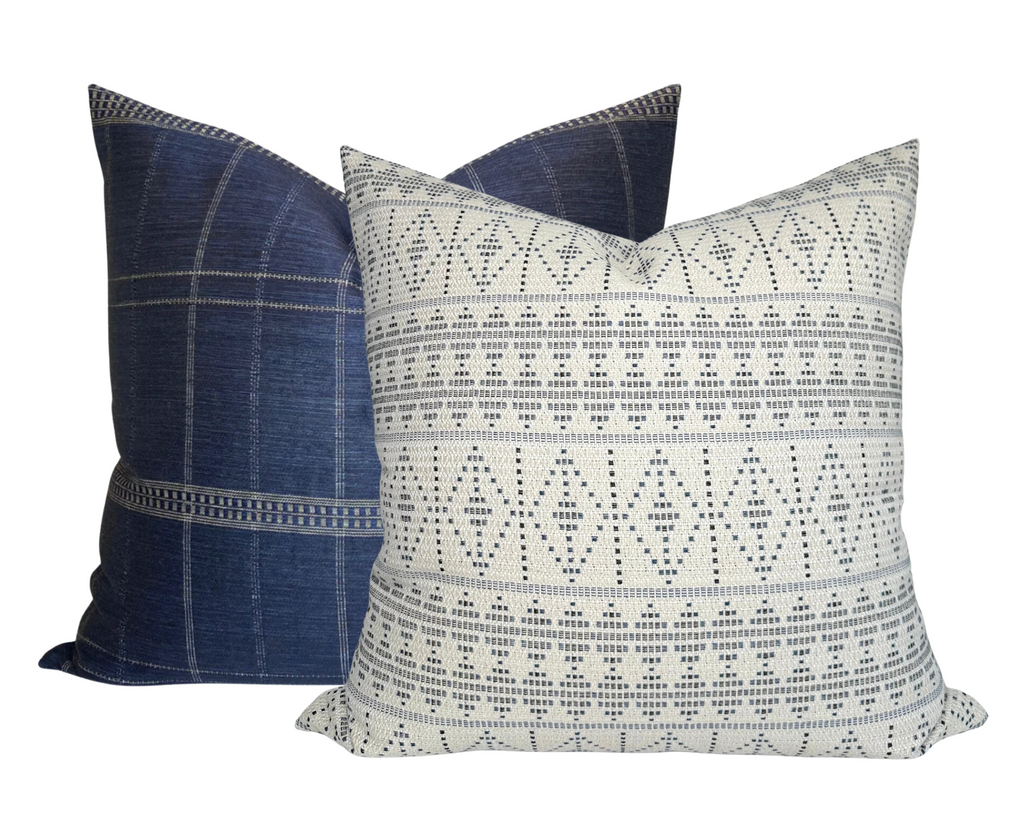 Souk Pillow Cover in Onyx Indigo, Indoor Outdoor Pillows, Peter Dunham Textiles