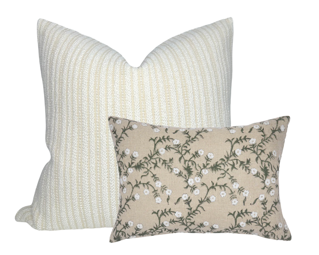 Divide Woven Pillow Cover in Ecru, Christopher Farr Textiles