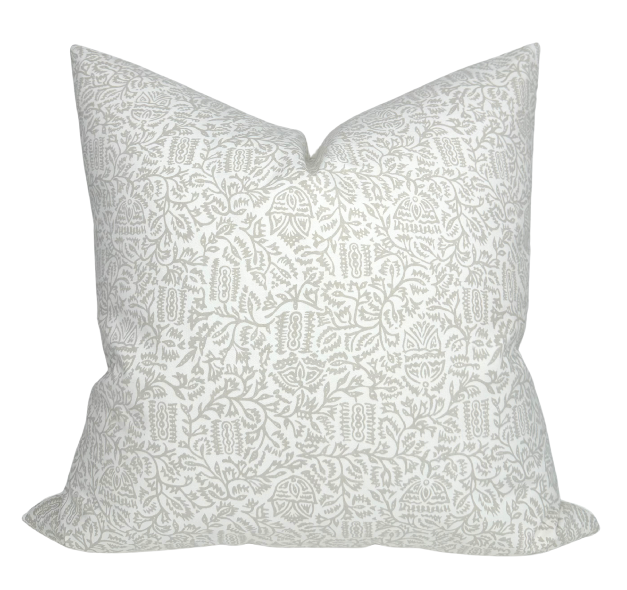 Morris Pillow Cover in Taupe, Schumacher Textiles