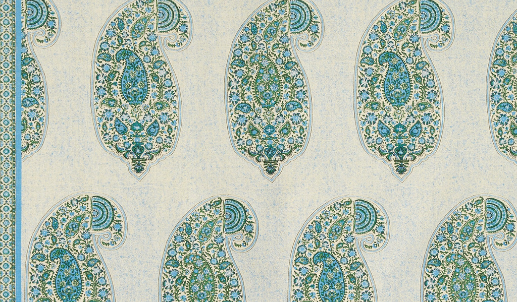 Isfahan Paisley Pillow Cover in Blue Green, Peter Dunham Textiles