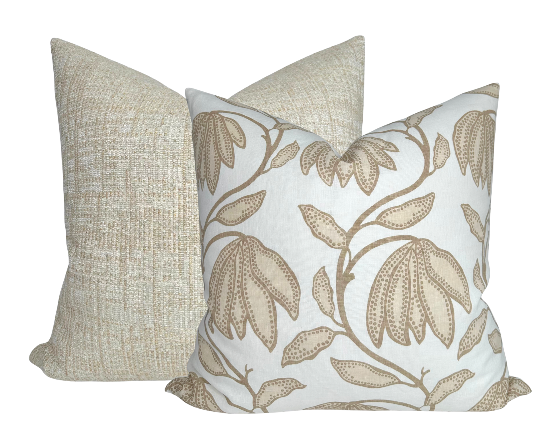 Desert Floral Pillow Cover in Birch Natural, Thibaut Pillows