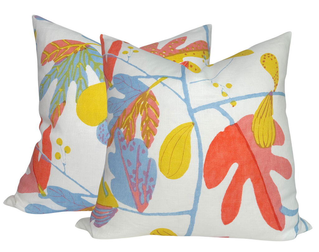 Matisse Floral Pillow Cover in Coral, Thibaut Pillows